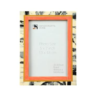 Imagem de Handicrafts Home Moldura de tinta abstrata 12,5 x 17,8 cm - Embutido de resina decorativa feita à mão para decoração vintage e boho - suporte de mesa ou parede para sala de estar, mesa de escritório