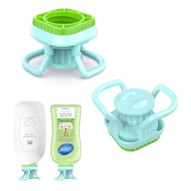 Imagem de Kit de esvaziamento de garrafas flip – pacote com 2 tampas para esvaziar garrafas de plástico, tampas de frascos de loção para obter a última gota de xampus, loções, livre de BPA e grau alimentício