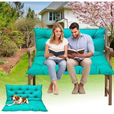 Imagem de Almofadas de balanço à prova d'água para ambientes externos - Capas de assento de pátio resistentes a UV para jardim/deck/varanda, substituição durável para balanços de banco e cadeira (verde 6 x 101