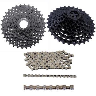 Imagem de Kit Catraca Cassete SunRun 8v 11-32D Index + Corrente 8v - GTA