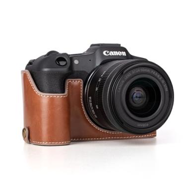 Imagem de Rieibi Capa EOS R8 - Meia capa de couro PU de qualidade para câmera digital Canon EOSR8 - Capa protetora para Canon EOSR8 EOS R8 - marrom
