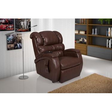 Imagem de Poltrona Zero Wall Reclinável em Courissimo Marrom Casa Imperial Motorizada