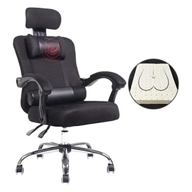 Imagem de Cadeira de escritório cadeira giratória cadeira executiva cadeira reclinável fácil cadeira ergonômica para computador de escritório cadeira de jogos cadeira estofada (cor: preto) necessário