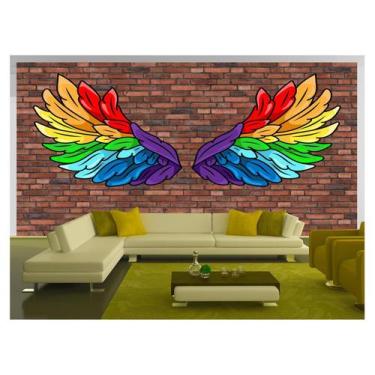 Imagem de Papel De Parede 3D Arte Asas Selfie Insta Cores 3,5M Tra421 - Você Dec