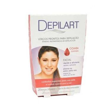 Imagem de Folhas Prontas Para Depilação Facial Depilart Goiaba 10Fls