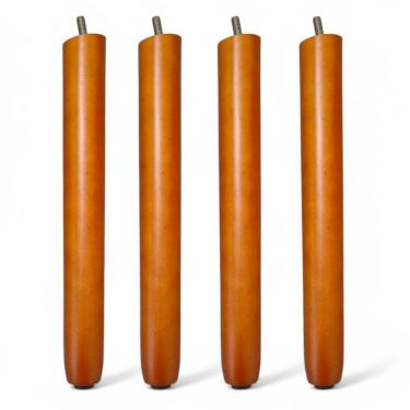 Imagem de Kit 04 Pés Palito 30cm Madeira Inclinado Para Poltrona E Móveis Em Geral