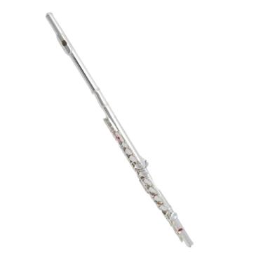 Imagem de Flauta 16 furos fechados cobre branco banhado a prata instrumento chave C exame para iniciantes flauta baixo