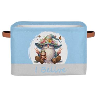 Imagem de Cestas de armazenamento pequenas, anã azul, adorável com alças, caixas de armazenamento de brinquedos infantis, organizador de cubo de tecido dobrável para berçário, sala de estar, quarto, prateleiras