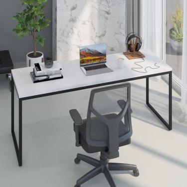 Imagem de Escrivaninha Studio 75x180cm Dynamica Branco Chess/Preto