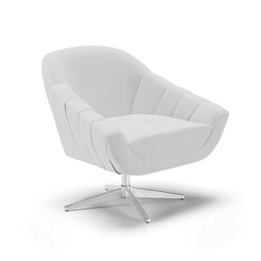 Imagem de Poltrona Giratória Linho Cinza A05 Base Cromada