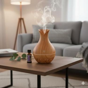 Imagem de Umidificador Difusor Aroma Ultrassônico Vaso Pétala Silencioso 130ml