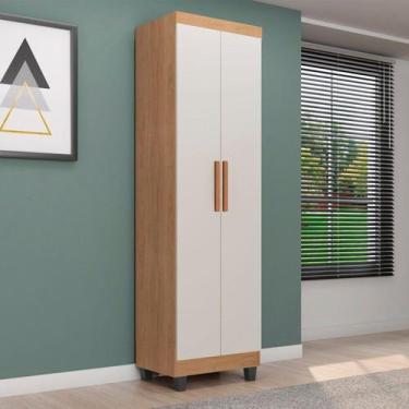 Imagem de Armário Multiuso 2 Portas com 4 Prateleiras com Pés Lite - Móveis Leão