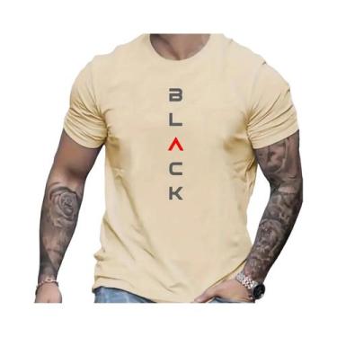 Imagem de Camiseta masculina verão casual tamanho solto 100% algodão estampa pre