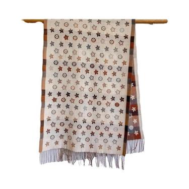 Imagem de Cachecol Feminino De Inverno Quente Com Estampa Floral Em Falso Cashme