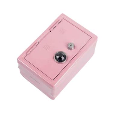 Imagem de simhoa Cofrinho de ferro, caixa para moedas, item de decoração, presente para aniversários, economia em dinheiro, Rosa, Tamanho real