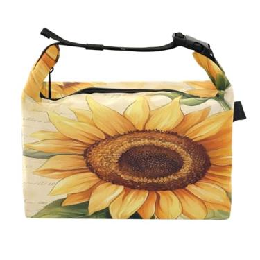 Imagem de STAYTOP Lancheira de girassóis com fivela de alça, lancheira isolada para meninos e meninas, lancheira térmica para trabalho escolar