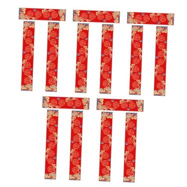 Imagem de KiBcsLic Conjunto de 5 pares de papel em branco para caligrafia DIY, Chun Lian 2026, Ano Chinês, Suprimentos para Caligrafia Xuan Vermelha para Celebração, Style G