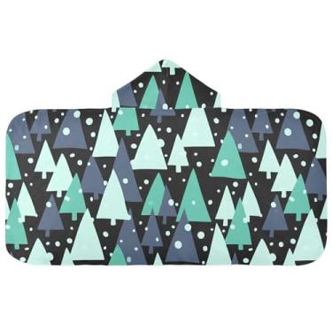 Imagem de Burbuja Toalha de banho com capuz de laço rosa para crianças, toalha de praia de pelúcia macia absorvente para chá de meninas e meninos 3-10 anos, 61 x 127 cm