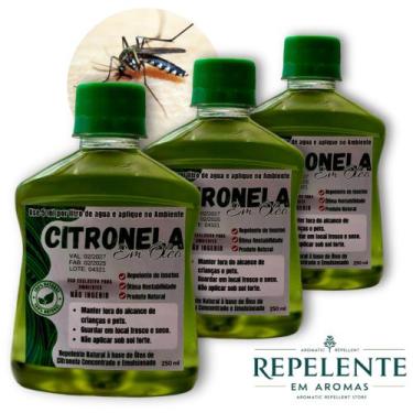 Imagem de Repelente - óleo de Citronela Concentrado 3 x 250ml + 1 Spray - faz 15