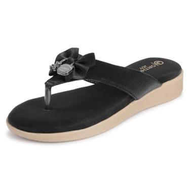 Imagem de ORTHO JOY Sandálias femininas ortopédicas, sapatos médicos, calçados confortáveis, Preto, 36