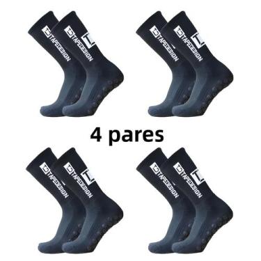 Imagem de Meias Esportivas Antiderrapantes Para Futebol Masculino Até O Meio Da 