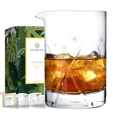 Imagem de Homestia Copos de mistura de copos de coquetel de 680 g para uísque e coqueteleira, martini, antiquado, conjunto de barra de cristal 700 ml