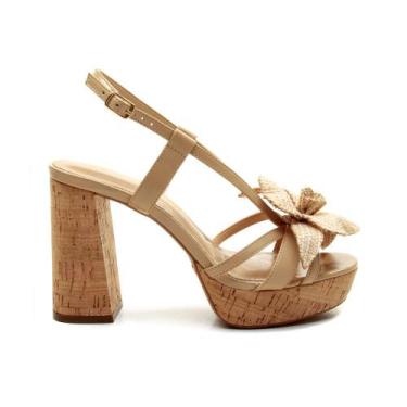Imagem de Sandália Couro Nude Plataforma Cecconello 2809001-1, Nude, 35