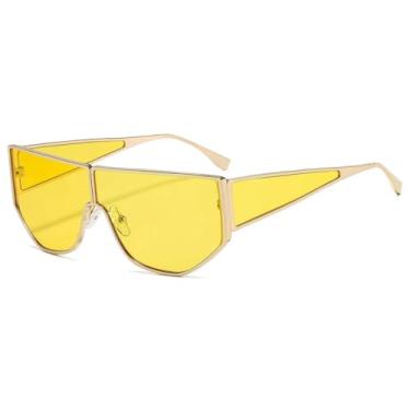 Imagem de Óculos de Sol Femininos Retrô com Armação Grossa e Degradê, Estilo Street Photography, Tendência da Moda e Proteção UV400 (Amarelo)