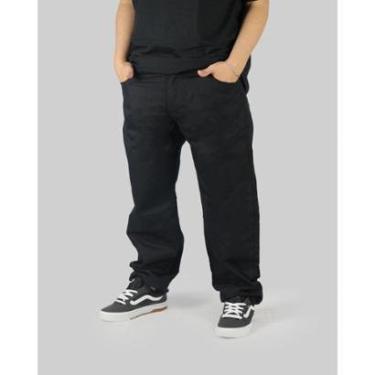 Imagem de Calça DR7 Street Reta Sarja Logo Letter - Preta-Unissex