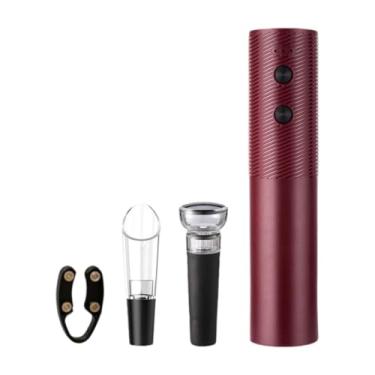 Imagem de Bothyi Abridor de vinho elétrico, abridor de garrafas de vinho, utensílio de bar, acessórios de cozinha resistentes, saca-rolhas de luxo, rolhas a vácuo para, Vermelho