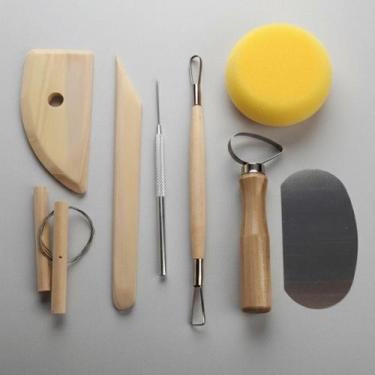 Imagem de Kit Estecas Infantis Para Modelagem Massinha e Argila Escolar 8 Peças 