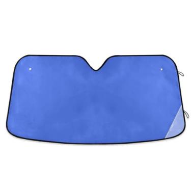 Imagem de Guarda-sol azul real para para-brisa de carro dobrável para janela dianteira do carro mantém o veículo fresco grande