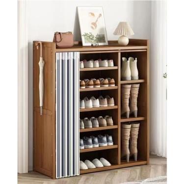 Imagem de LOERSS Armário de armazenamento multifuncional, armário de armazenamento de sapatos de 6 níveis, organizador de sapato, banco de sapatos, rack organizador de sapatos moderno para entrada, botas podem