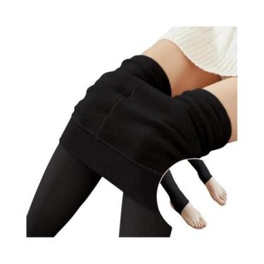 Imagem de Meia-calça Térmica Feminina De Inverno, Forrada Com Fleece, Sem Costur
