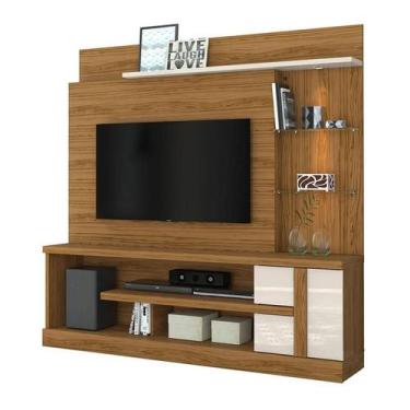 Imagem de Estante Home Theater Alan Para Tv 55 Polegadas Naturale / Off White - 