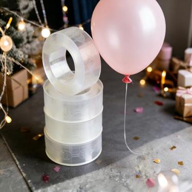 Imagem de Faixa de decoração, 2 rolos reutilizáveis para decoração de guirlanda com furos duplos para aniversários, festas, casamentos, Natal (4 peças)