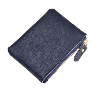 Imagem de Carteira feminina bolsa de dinheiro multifuncional porta-cartões com zíper, Azul, One Size, Tendência