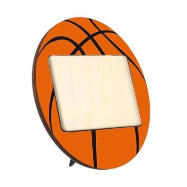 Imagem de Generic Porta-retratos de madeira para mesa, com tema esportivo, ideal para decoração de escritórios, times de futebol, aposentadoria e eventos esportivos, Basquetebol
