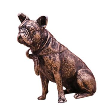 Imagem de WeiLaiKeQi Miniatura de Cachorro, Escultura de Animal de Estimação, Ornamento de Mesa em Latão, Criativo e Fofo, para Sala de Estar ou Escritório.