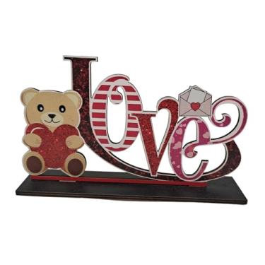 Imagem de Fancyes Centro de mesa para o Dia dos Namorados, estilo fazenda, para festa de casamento, placa de madeira para bandeja de vários andares, Amor