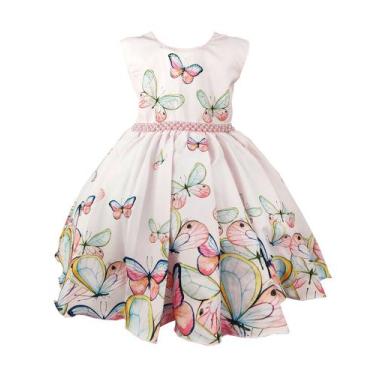 Imagem de Vestido de Festa Infantil Rosa com Borboletas - Xuxuzinhos Baby, Rosa,