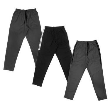 Imagem de Kit 3 Calças de Tactel Black Bear Lisa Básica Masculina Casual-Masculino