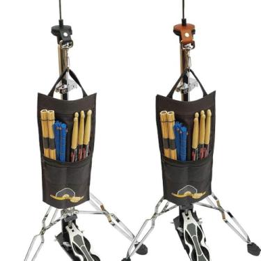 Imagem de Kit Gancho com Suporte para Bag de Baquetas - Fixação na máquina de chimbal ou estante Cor:Preto