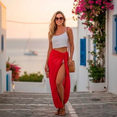 Imagem de Canga/Pareô Praia e Piscina Vermelho 1,00x1,50m - Fera Print