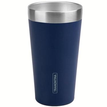 Imagem de Copo Térmico Tramontina Exata em Aço Inox Azul sem Tampa 420 ml