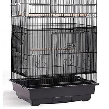 Imagem de Capa de rede de gaiola de pássaro ajustável coletor de pena de sementes de sementes de pássaro rede de malha de nylon para gaiolas quadradas redondas de papagaio periquito arara (preto, 78,7 x 15 polegadas/200 x 37 cm)