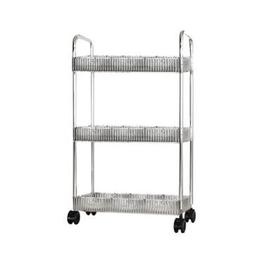 Imagem de Carrinho Auxiliar Estética 3 Bandejas Com Rodinhas Plástico - Clink