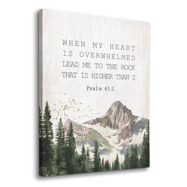Imagem de YLZlhb Decoração de arte de parede de floresta de montanha cristã, impressões em tela emolduradas em versículo bíblico, escrituras religiosas, paisagem, decoração de parede para casa, quarto, sala de
