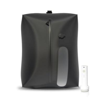 Imagem de WEWEMUX Bolsa de armazenamento a vácuo de viagem, material TPU preto, 28 x 15 cm, economia de espaço à prova d'água com válvula unidirecional, cubo de embalagem de compressão para mala, inclui bomba