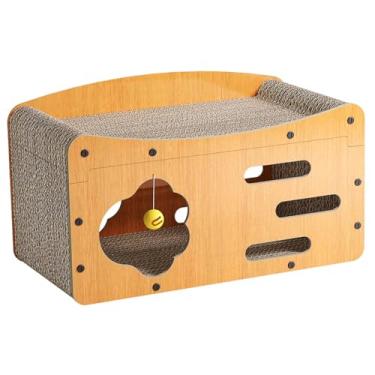 Imagem de IEUDNS Arranhador para Gatos, Cama para Gatos, Prático, Dupla Camada, Brinquedo para Afiar as Garras, Evita Danos aos Móveis, Brinquedo para Gatinhos, 51cm X 25cm X 10cm